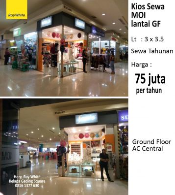 Disewakan Kios Di Dalam Mall Of Indonesia Kelapa Gading Jakarta Utara