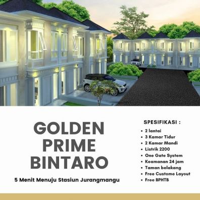 RUMAH MEWAH 2 LANTAI GOLDEN PRIME BINTARO