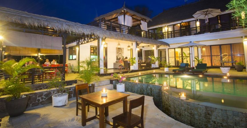 Hotel pinggir pantai di Gili Trawangan