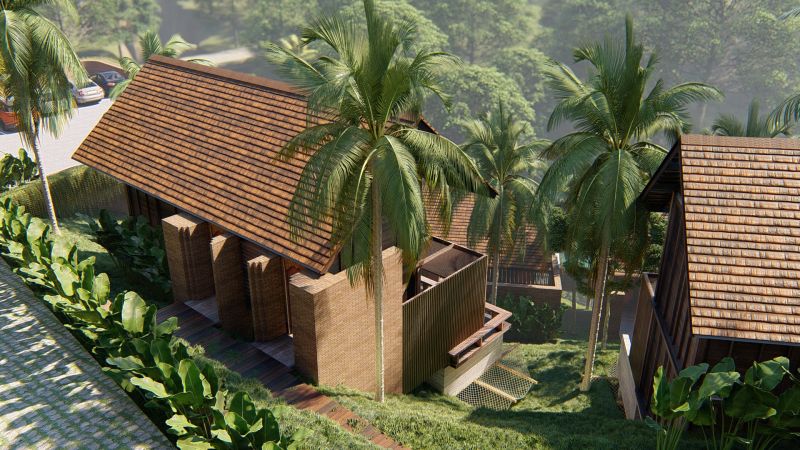 Villa Mewah di  Ubud dengan View Sungai Hutan  dan Sawah Hijau