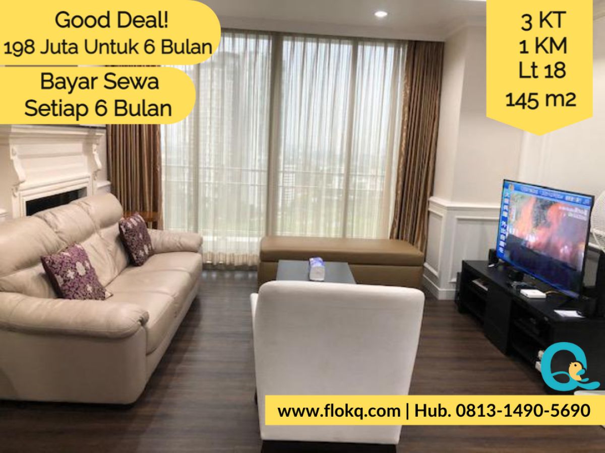 Sudirman Mansion 3BR | Sewa Apartemen Kebayoran Baru Jakarta Selatan