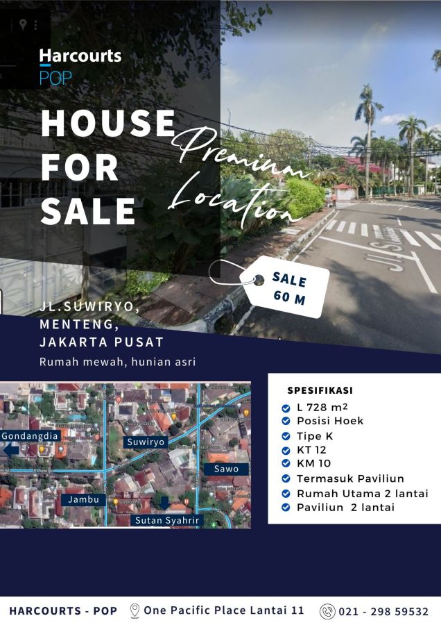 Dijual Rumah Mewah Hunian Asri di Jakarta Pusat (Premium Location)