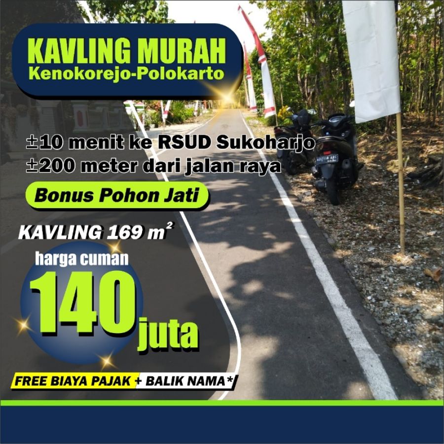 Tanah Murah Mangku Jalan DPU di Polokarto Sukoharjo