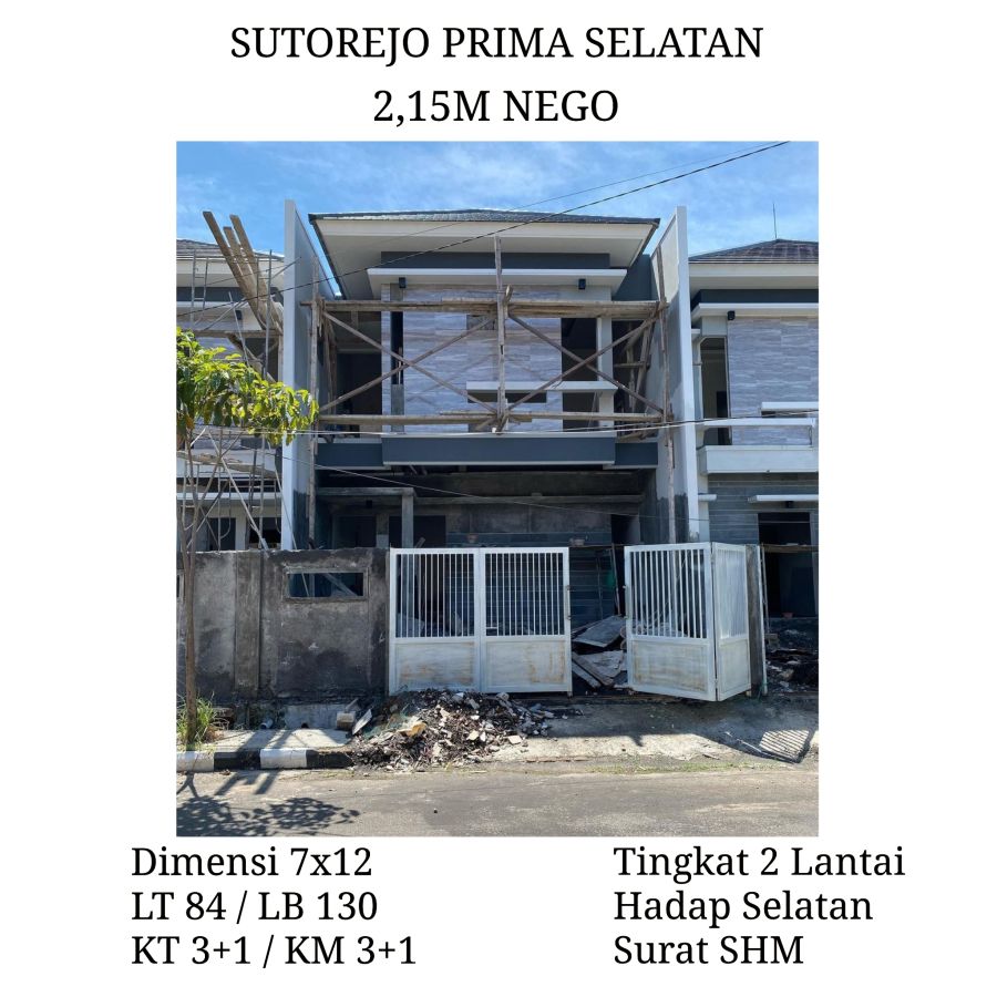 Rumah Baru Minimalis Sutorejo Prima dkt Mulyosari Pakuwon City ITS