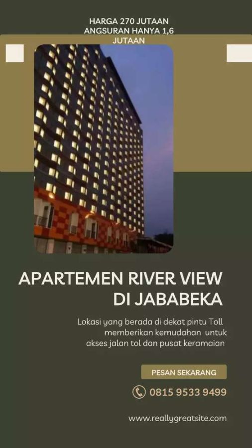 Auto Cuan Apartement River View tower Mahakam , angsuran 1,6 juta