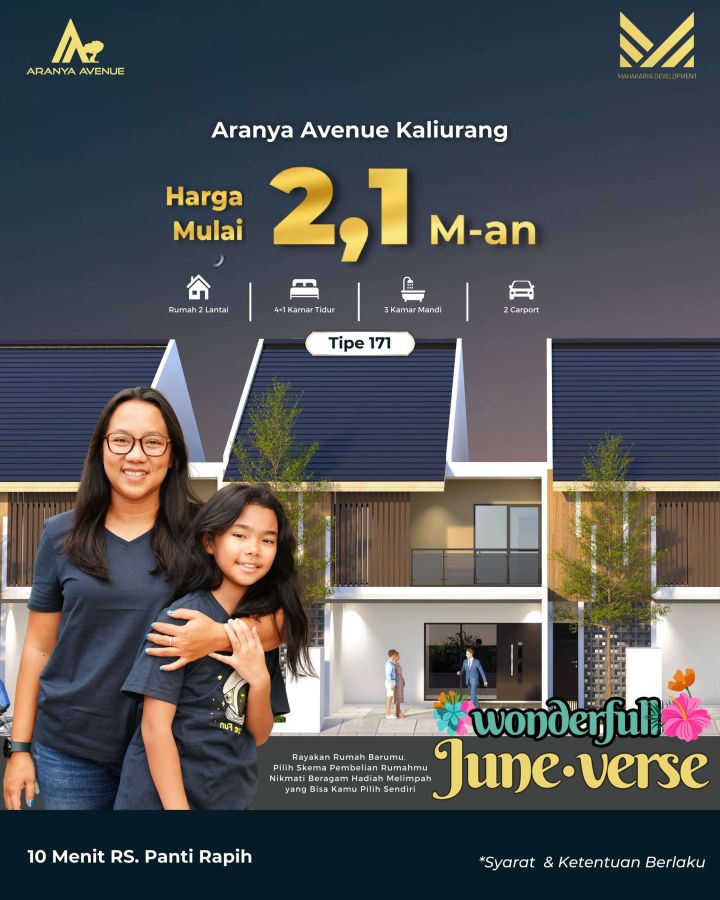 Rumah Baru SHM Type 159 Aranya Avenue Siap Bangun Dekat UGM