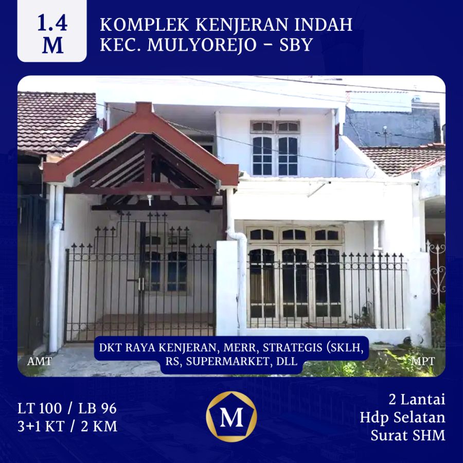 Rumah Komplek Kenjeran Indah Mulyorejo Surabaya Timur Dkt MERR 1,4M