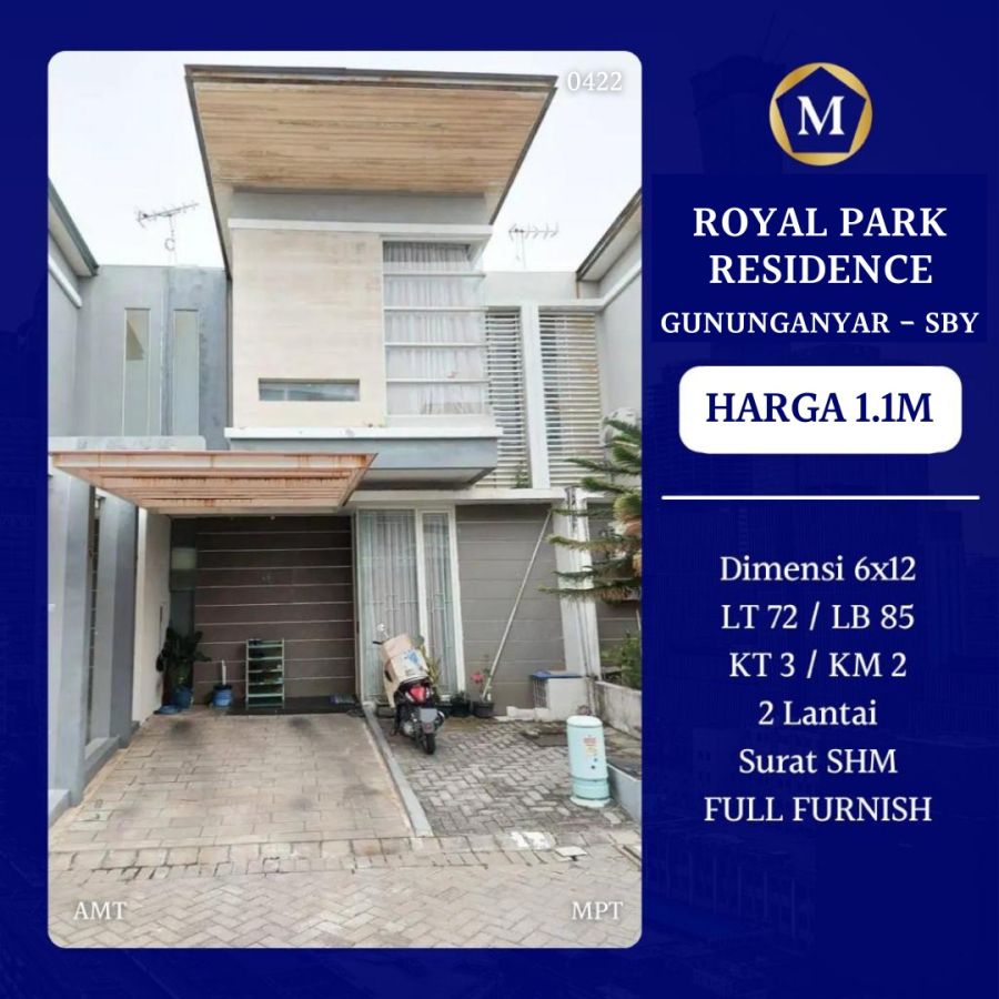 Rumah Gunung Anyar Royal Park dkt UPN Purimas Rungkut Asri Medokan SHM