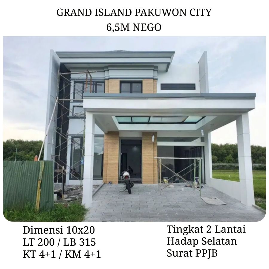 Rumah Mewah Pakuwon City Grand Island 2 Lantai Modern Baru dkt Mall