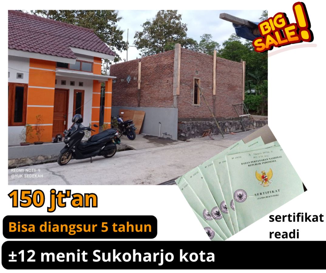Rumah Minimalis Makmur ±4 menit Pasar Godog Polokarto Sukoharjo