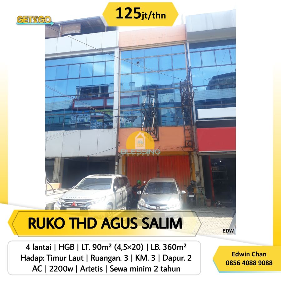 DISEWAKAN Ruko 4 lantai THD Agus Salim, Jurnatan, Semarang Tengah Kota