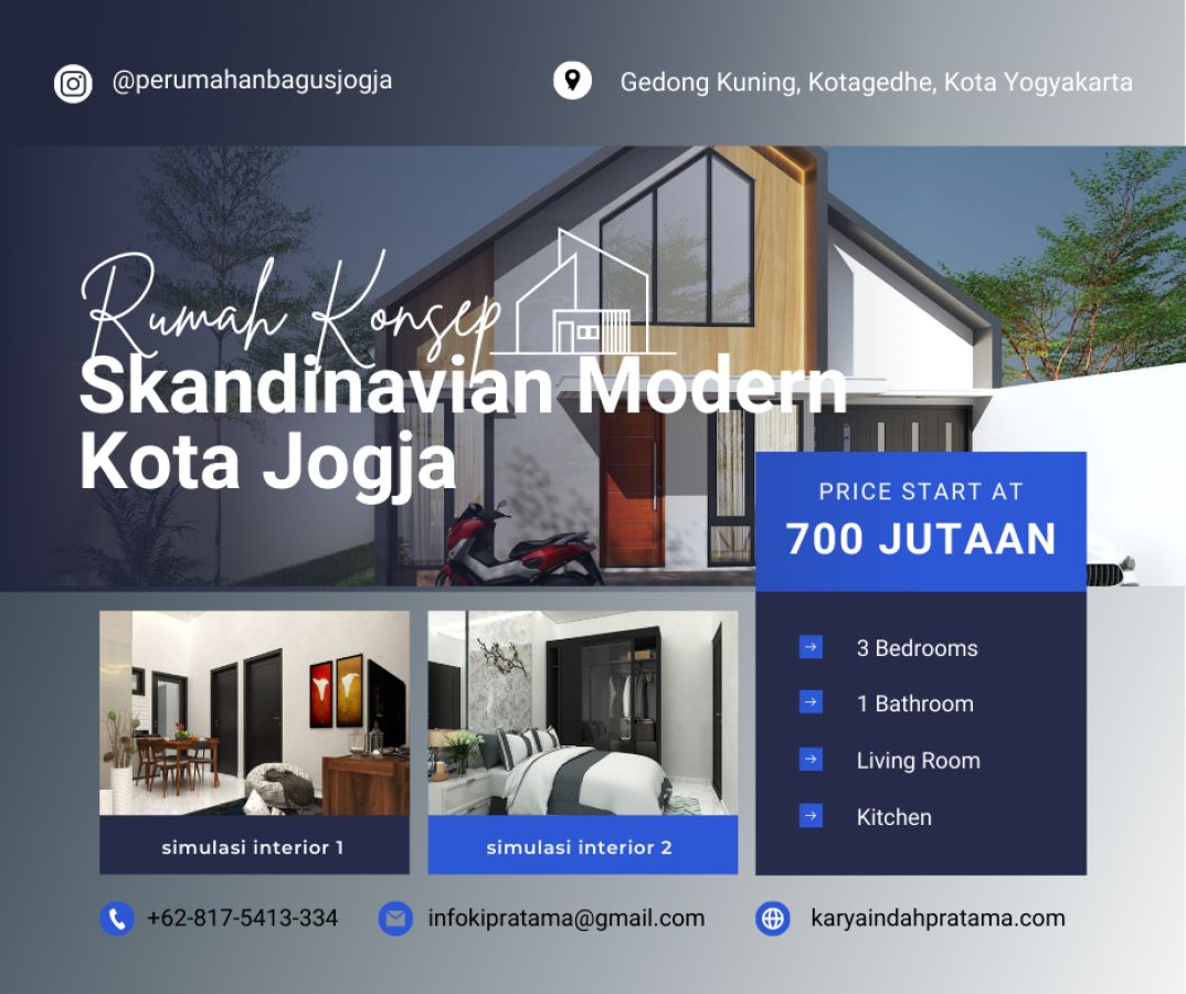 Rumah Dalam Ringroad Kota denganKonsep Skandinavian Modern Kota Jogja
