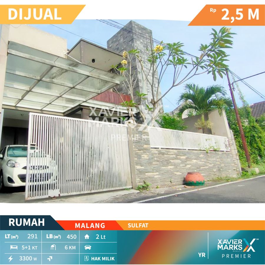 Dijual Rumah ada Private Pool Area Sulfat Tengah Kota Malang