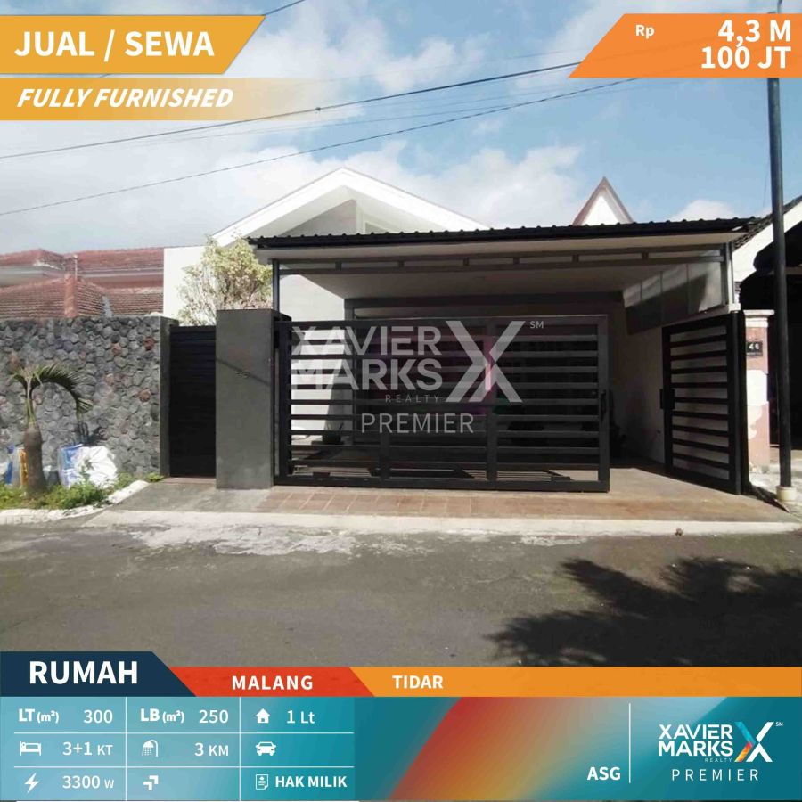 Dijual Rumah Full Furnished Minimalis di Tidar Kota Malang