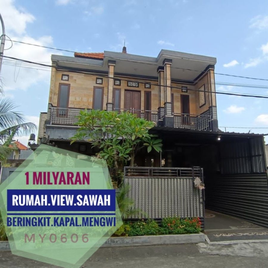 jual Rumah view sawah 5 kamar di Kapal Mengwi Bali