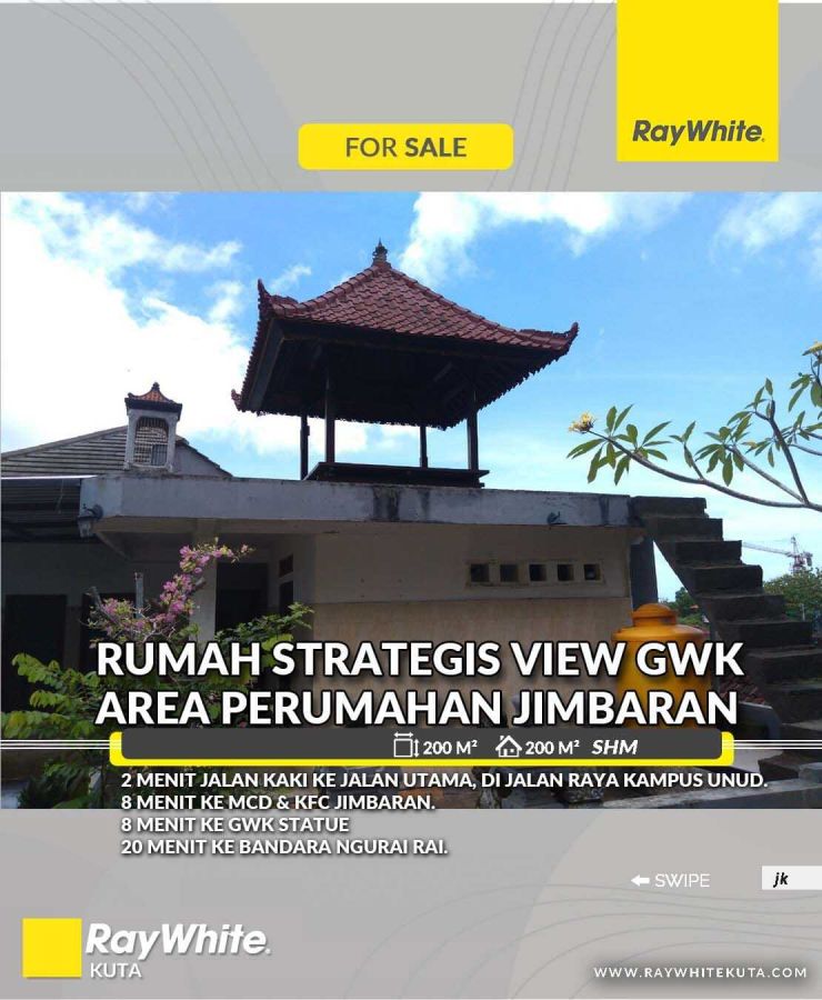 Rumah strategis di jimbaran dengan View GWK