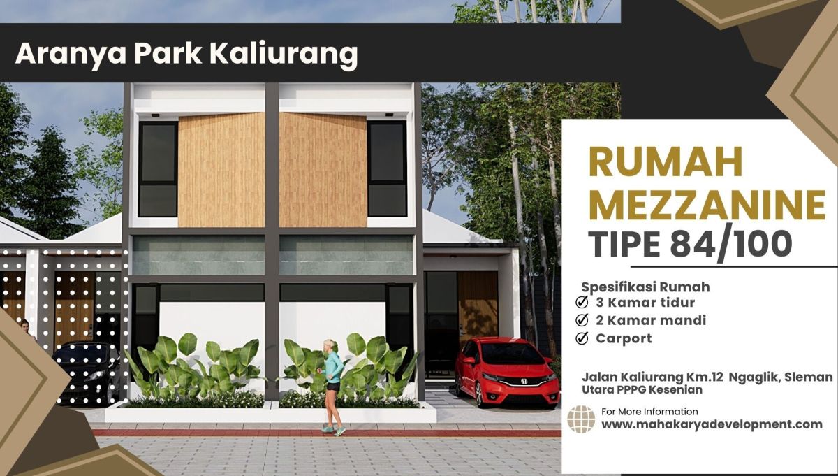 Rumah Murah 2 Lantai Dengan Mezzanine di Aranya Park Yogyakarta