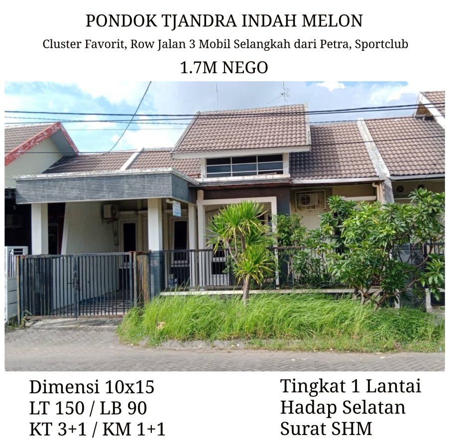 Rumah Baru Renov Pondok Tjandra Indah Melon dkt Sportclub Rungkut MERR