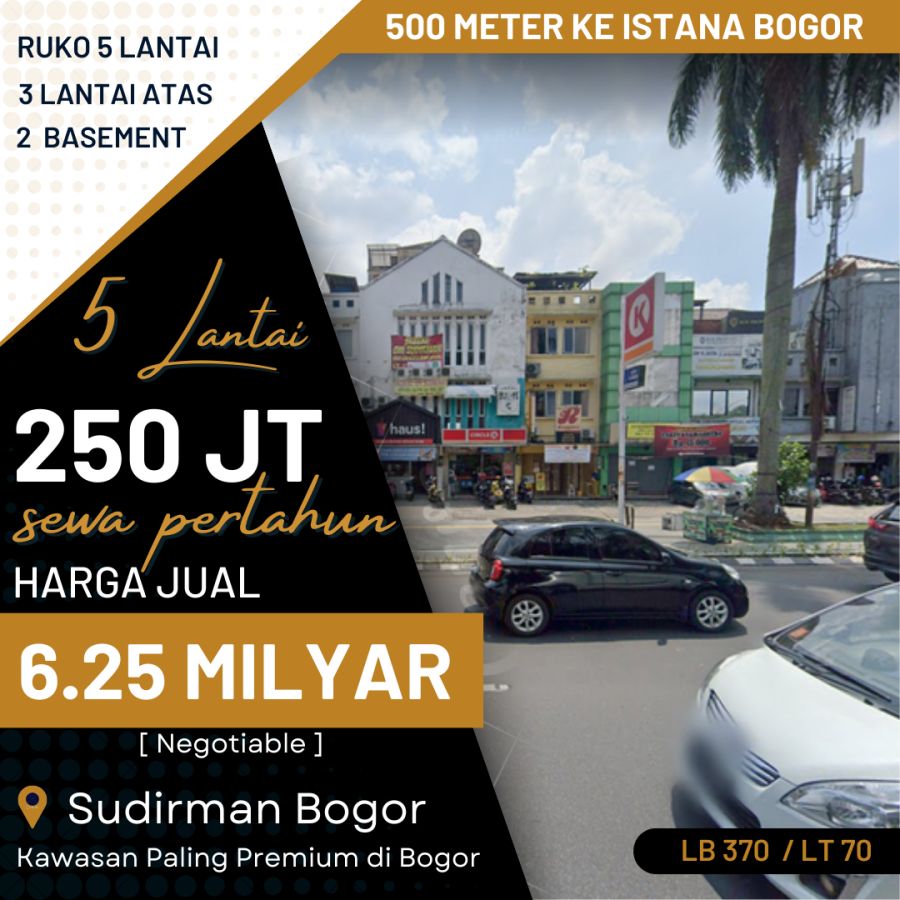 Ruko 5 Lantai di Lokasi Paling Premium di Jl Sudirman Kota Bogor B1