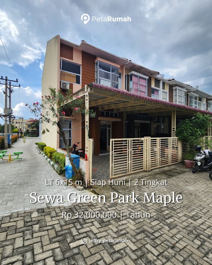 Sewa Rumah Komplek Greenpark Type Maple Siap Huni Titikuning