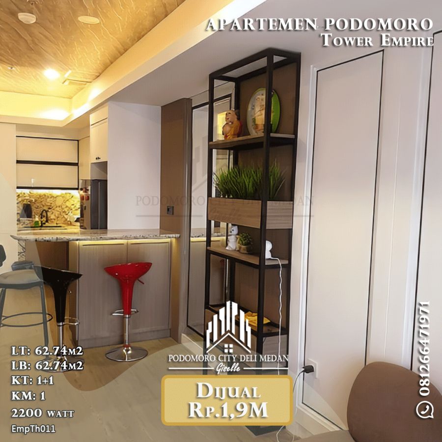 Dijual Unit Apartemen Luxury Podomoro Empire Medan Type 2 Bedroom