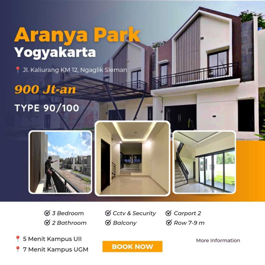 Rumah Modern 2 Lantai di Aranya Park Yogyakarta Dekat Kampus UII