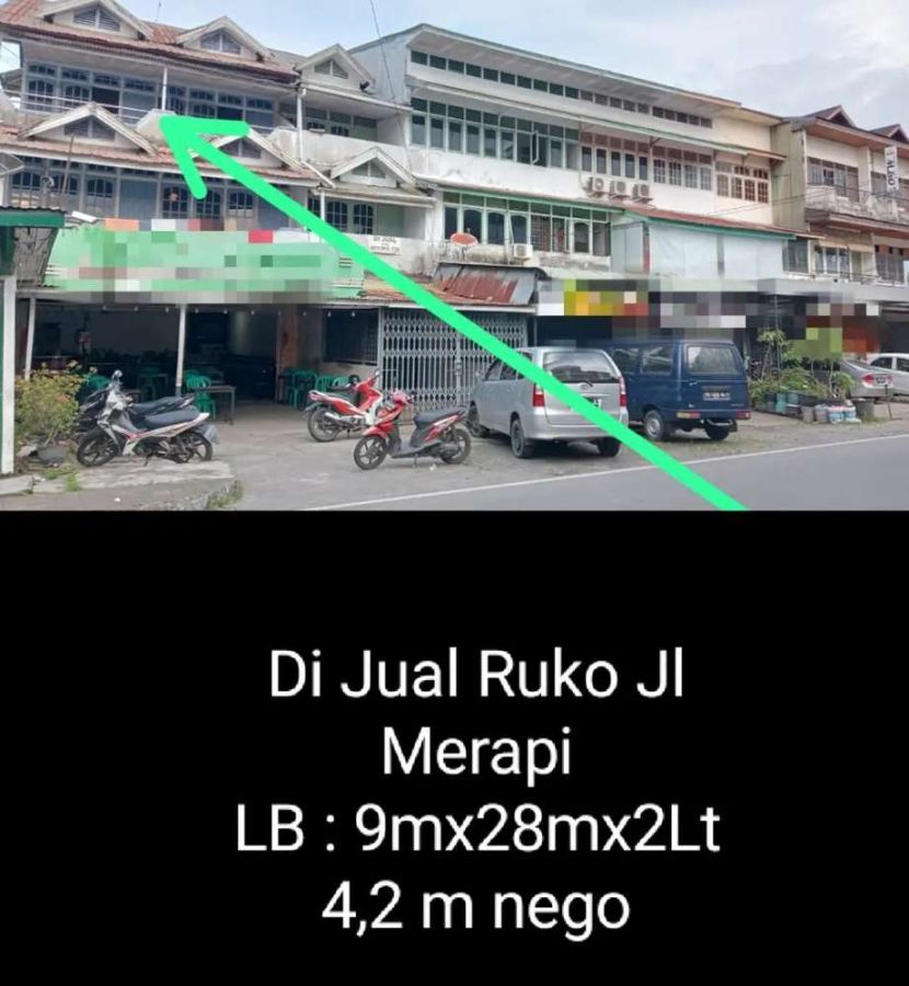 D jual ruko uk 2 pintu jl Merapi,lokasi strategis&rame cocok utk usaha