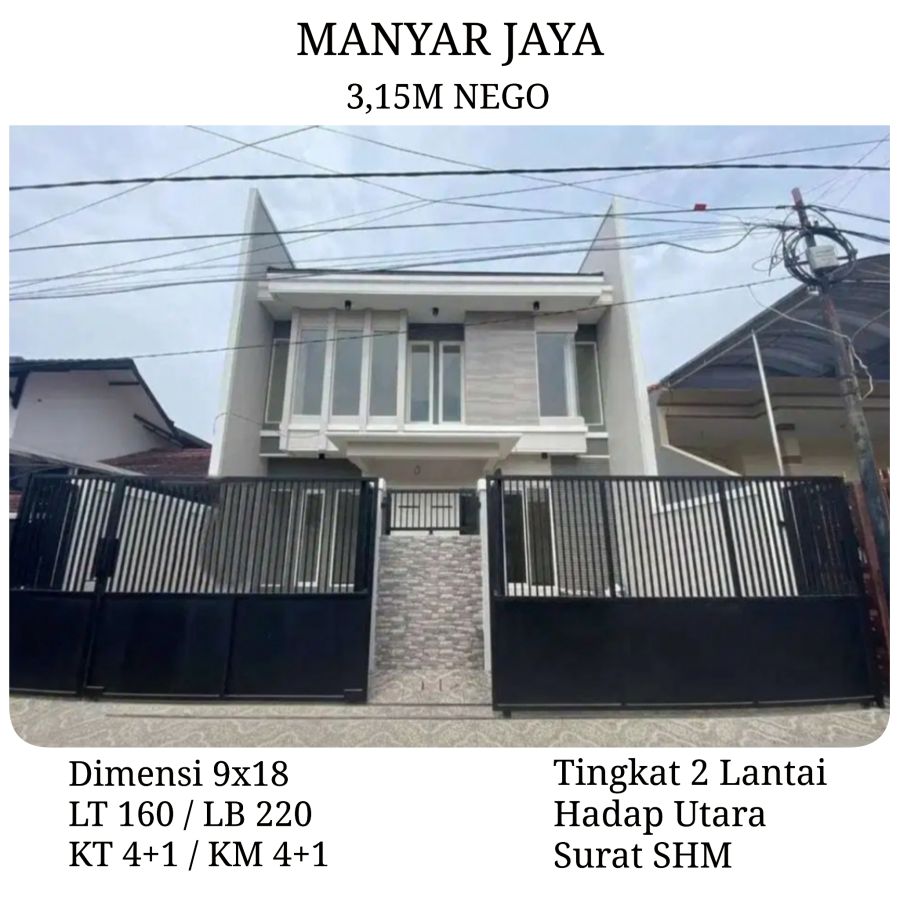 Rumah Manyar Jaya Surabaya Nego SHM dkt Nginden Klampis Semolowaru