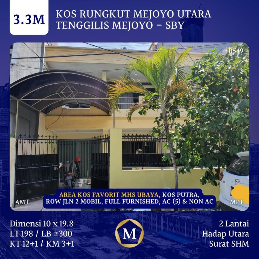 Rumah Kos Rungkut Mejoyo Utara Dekat UBAYA Baruk Tenggilis Nirwana