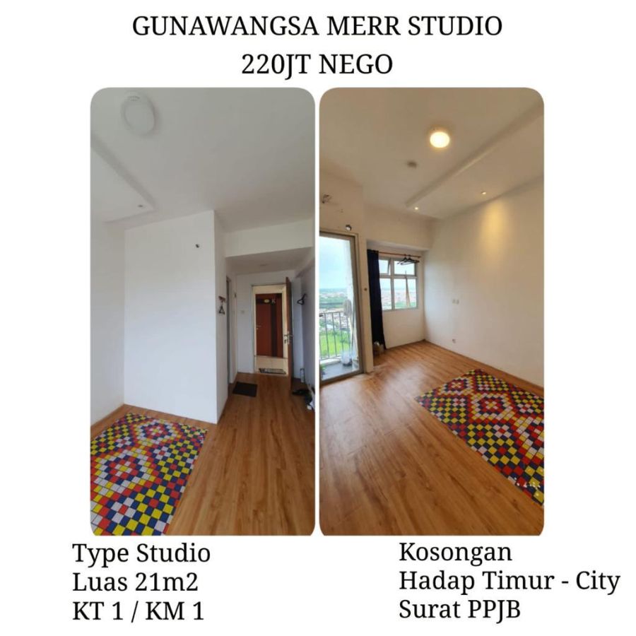 Apartemen Gunawangsa MERR Studio dekat Stikom UBAYA Wonorejo Rungkut