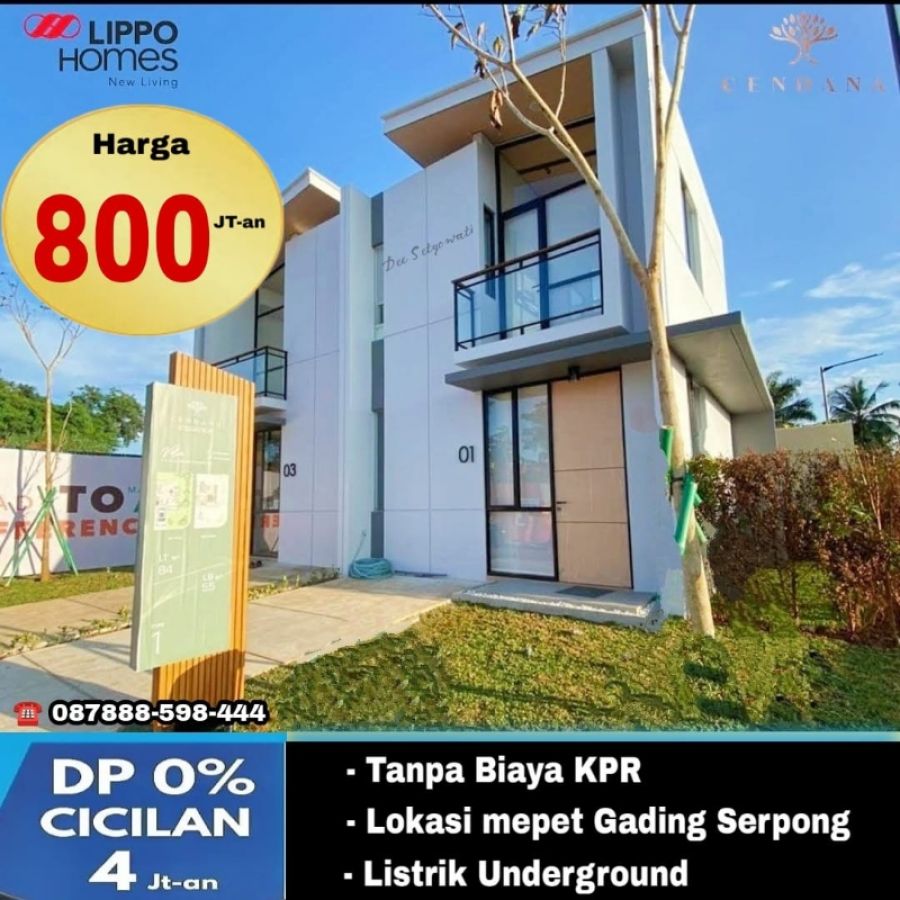 Rumah mepet Gading Serpong tanpa DP & Free biaya KPR harga launching