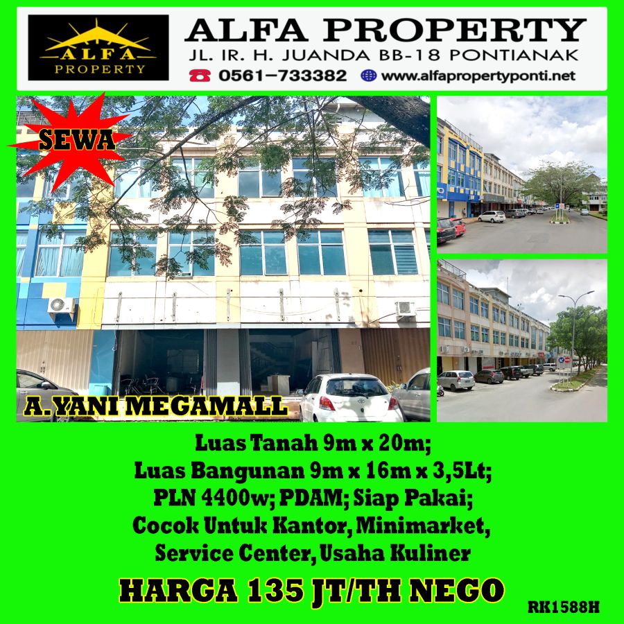Alfa Property Ruko AYani Megamall Kota Pontianak