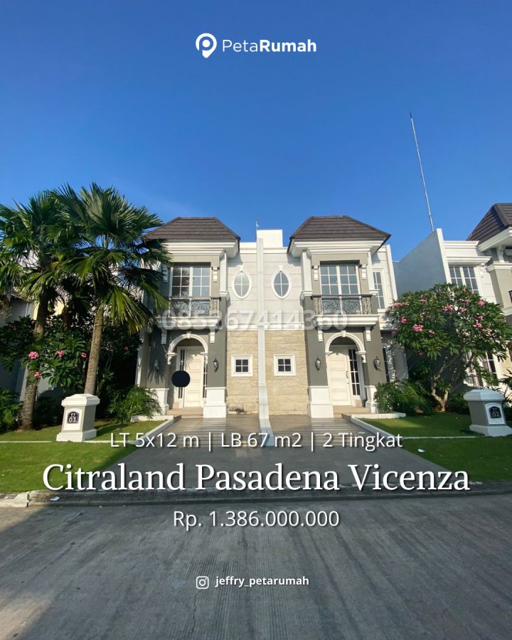 Villa Mewah Komplek Citraland Gamacity Cluster Pasadena Type Vicenza