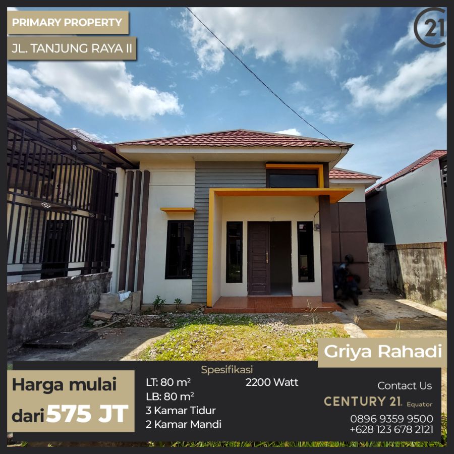 Rumah Tipe 80 Siap Huni di Tanjung Raya II
