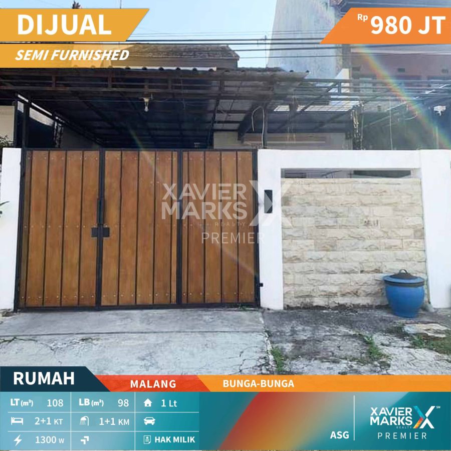 Dijual Rumah Murah Selangkah dari Soehat Malang di Jalan Bunga Bunga