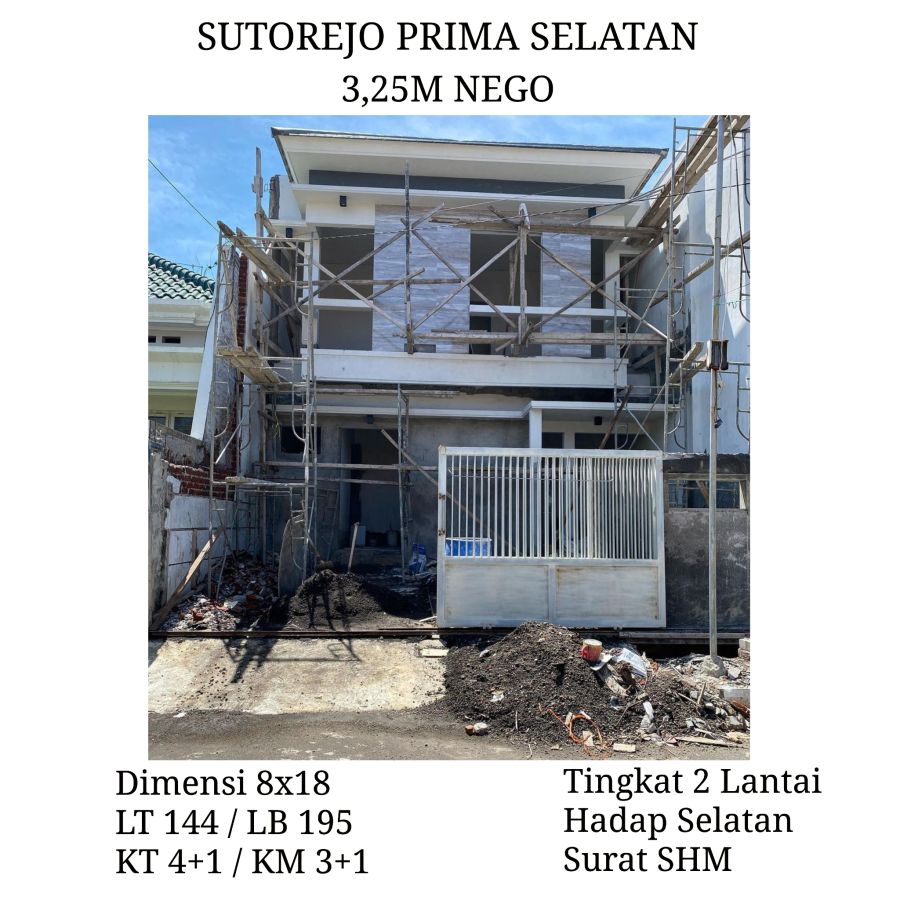 Sutorejo Prima Selatan Surabaya SHM Baru Modern dkt Mulyosari Bhaskara