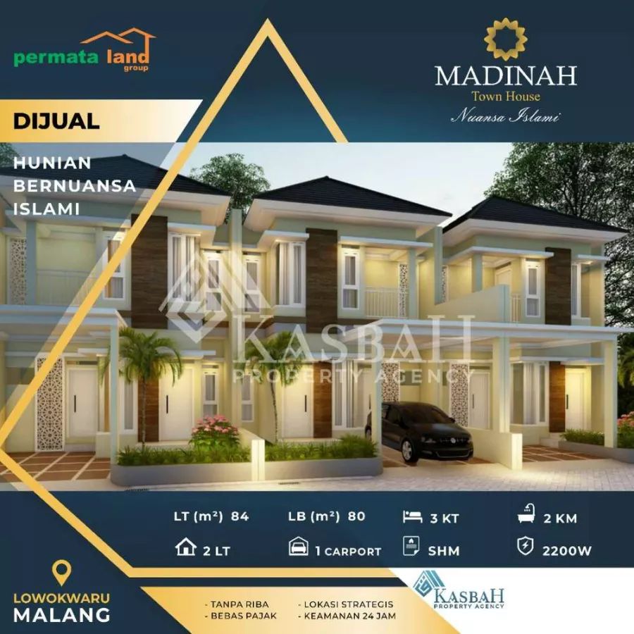 Rumah Malang Kota Suhat Dekat Kampus MADINAH Townhouse Nuansa Islami