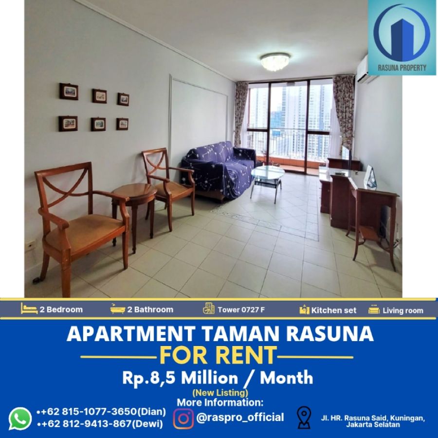 Apartment Taman Rasuna , For Rent, 2 br, Full Furnished, Bagus