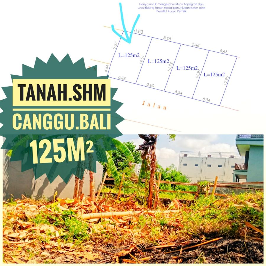 Jual Tanah di Canggu Kuta Utara cocok Rumah Vila Kost Bali
