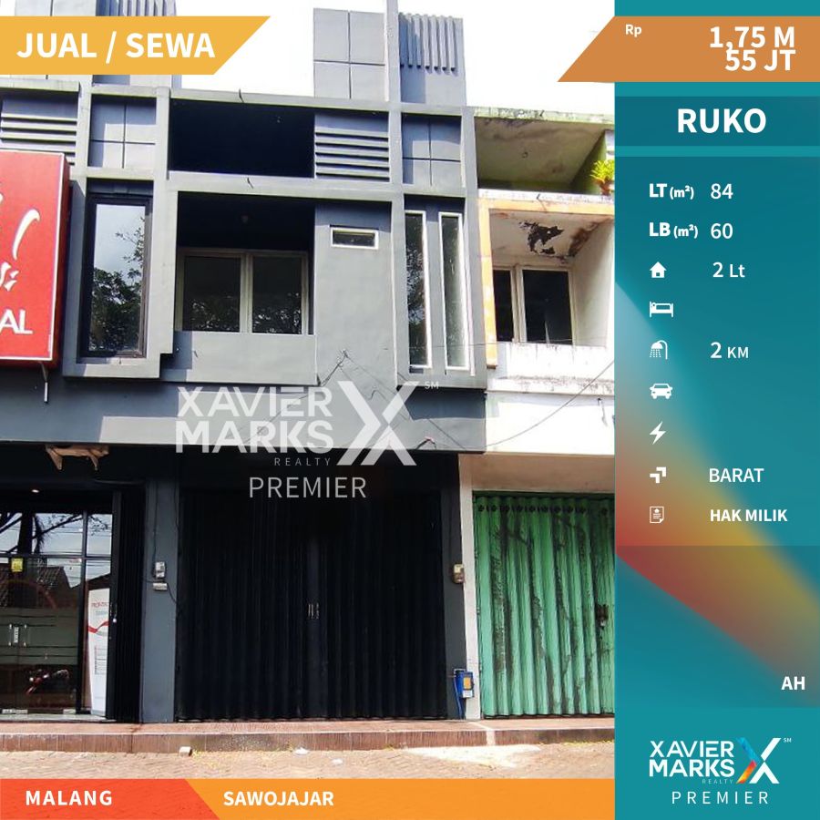 Dijual Ruko Strategis Siap Pakai di Sawojajar Malang
