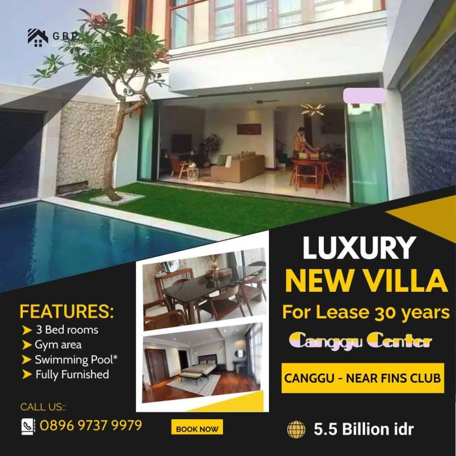 Canggu villa for lease 30 years leasehold