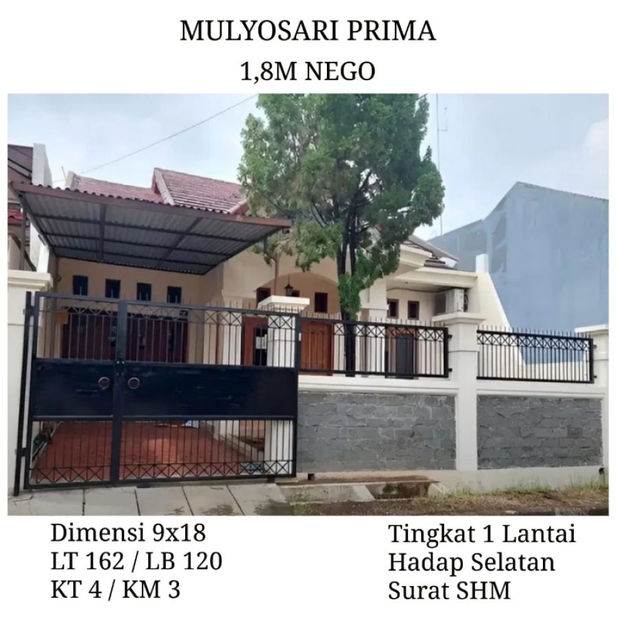 Dijual Rumah Mulyosari Prima 1.8M Nego Siap Huni SHM