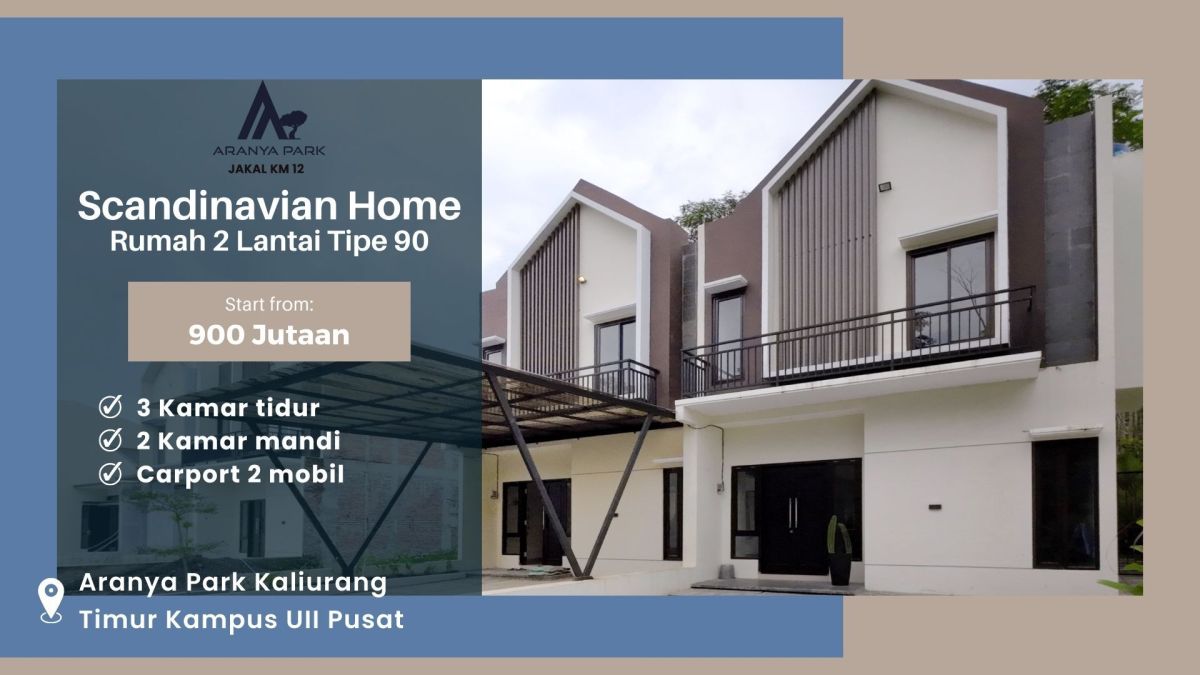 Rumah Murah 2 Lantai di Jakal Sleman Dalam Perumahan Aranya Park Jogja