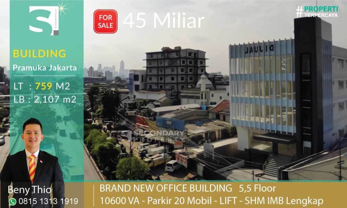 Office Building Brand New 5,5 Floors Lt 759 Pramuka Raya Jakarta Timu