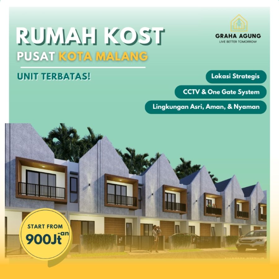 Rumah Kost Malang Premium 14 Kamar Tidur Dekat Kampus Brawijaya