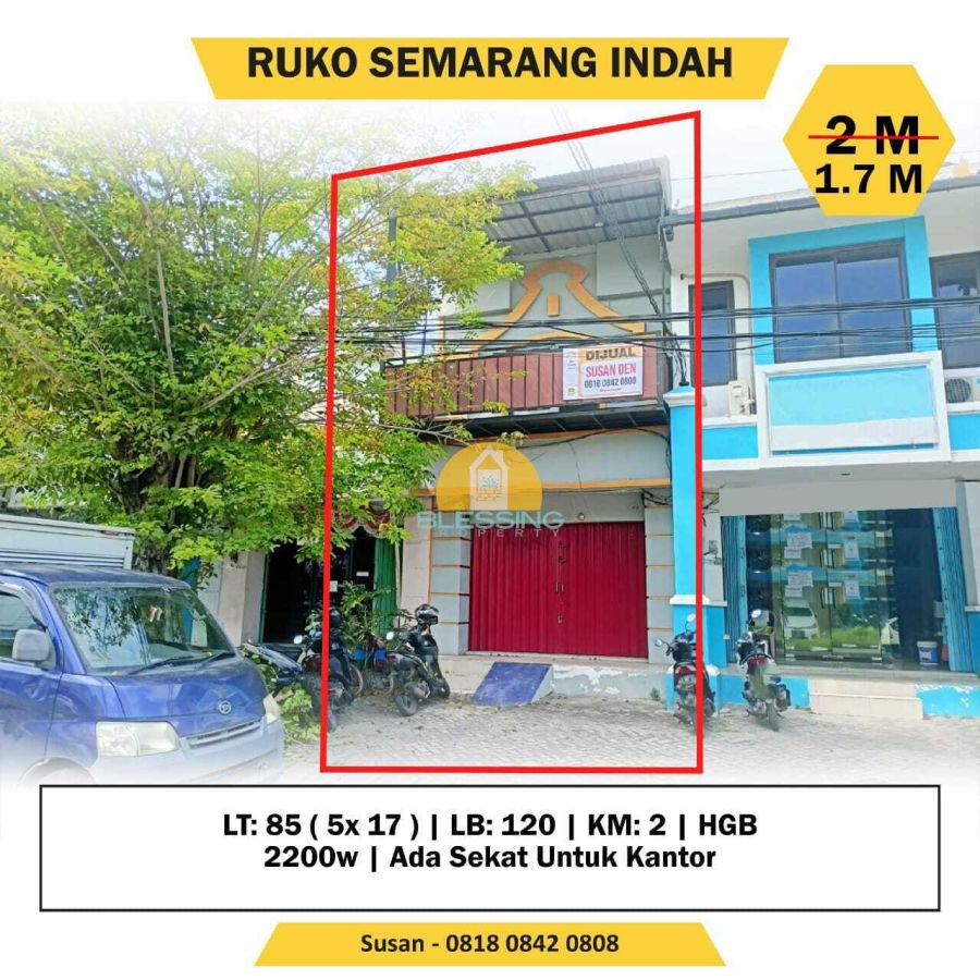 Dijual Ruko Murah di Semarang Indah cocok untuk Usaha