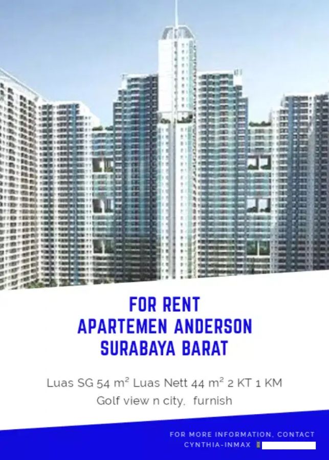 Disewakan Apartemen 2 BR Furnished Akses Mall di Surabaya Barat