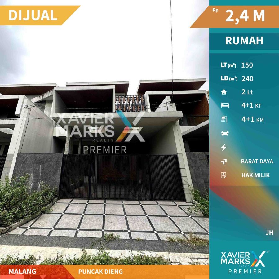 Dijual Rumah Baru Konsep Villa Lokasi di Puncak Dieng - Malang