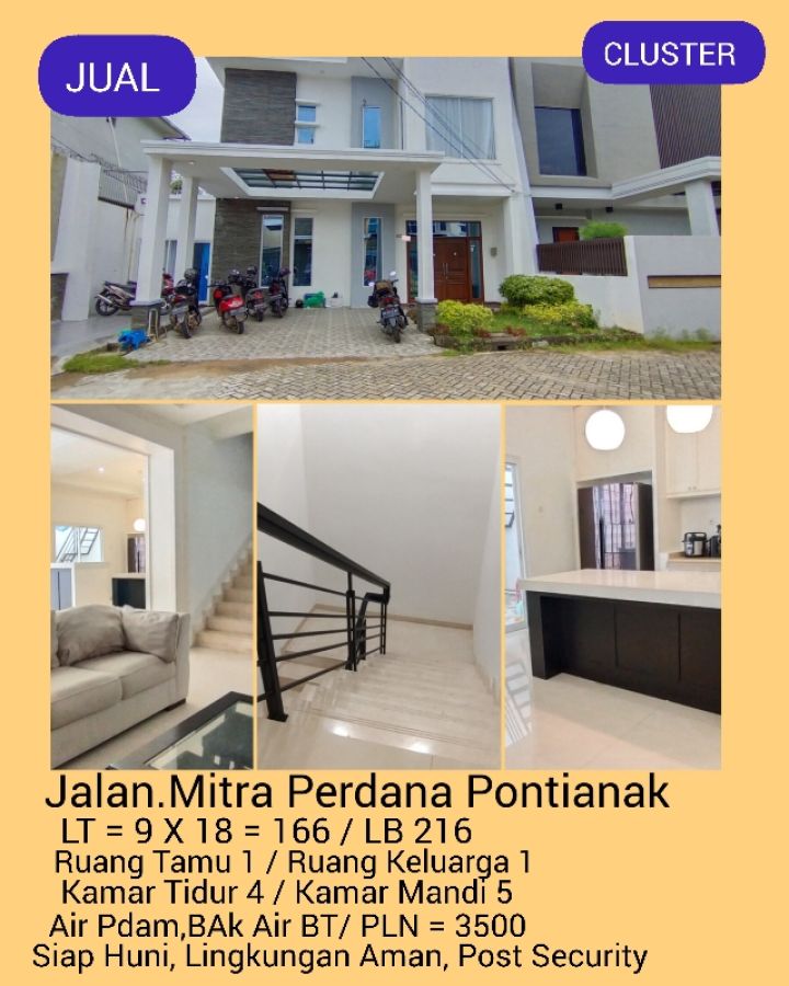 Multi Property. Dijual Rumah 2 Lantai Grand Mitra Perdana Pontianak