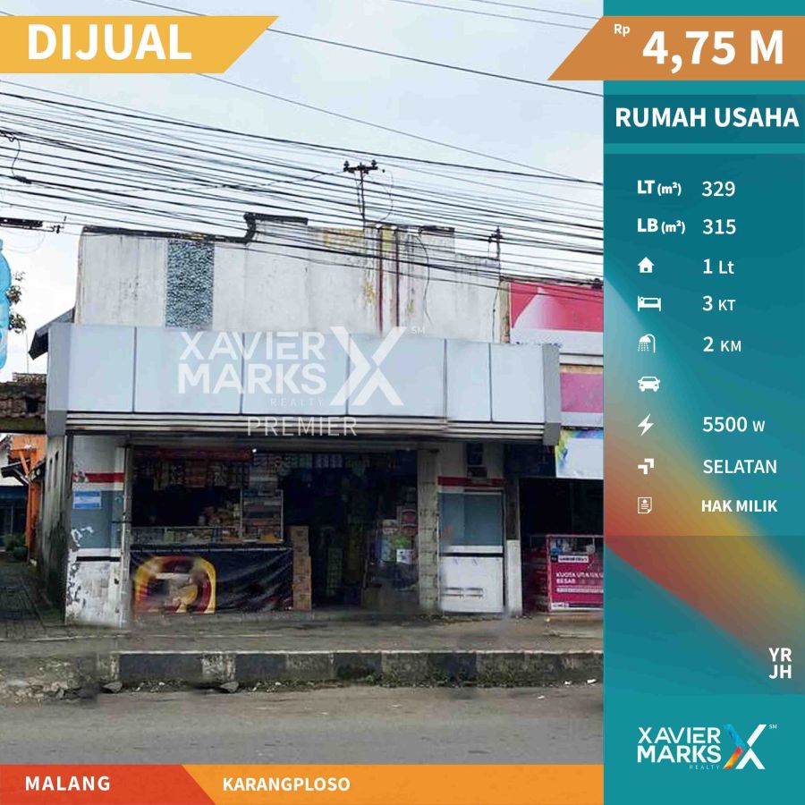 Dijual Cepat Rumah Usaha Super Strategis di Karangploso Malang